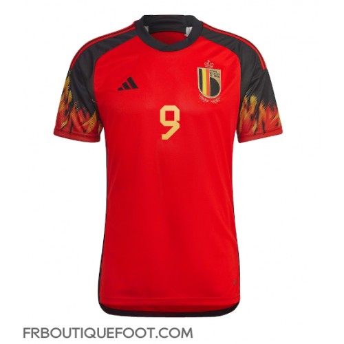 Maillot de foot Belgique Romelu Lukaku #9 Domicile vêtements Monde 2022 Manches Courtes